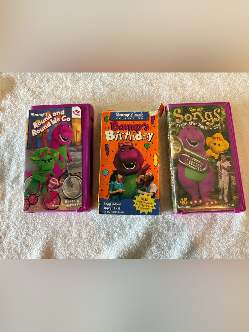 Barneys New York Kids VHS Set - Purple and Orange Covers Vintage